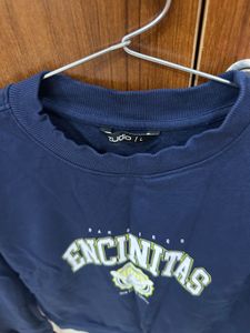 Navy Blue Graphic Print Sweatshirt