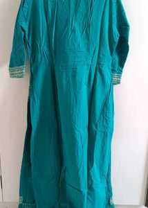 Teal Embroidered Kurti Tunic
