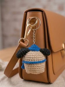 Cute Crochet Dog Keychain