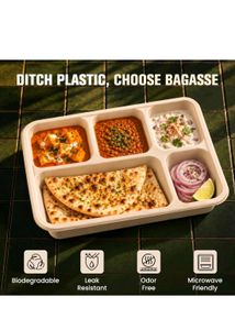 100 pieces Eco-Friendly 5-Compartment Trays