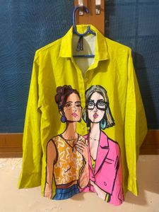 Vibrant Graphic Print Button-Up Shirt