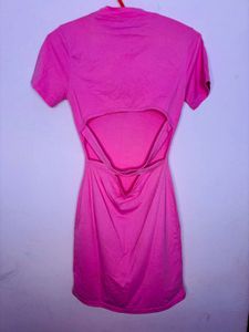 Pink Mock Neck T-Shirt Dress🎀🧞‍♀️