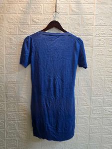 Blue V-Neck Cardigan with Buttons