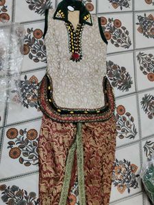 Embellished Kurta Top with dhoti