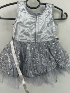 Sparkly Grey Baby Girl Dress