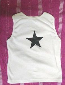 White Sleeveless Top with Black Star
