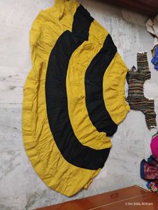 Vibrant Yellow &amp; Black Striped Skirt