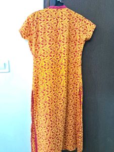 Sale On: A Line Pink Yellow Kurta