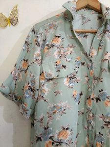 Pastel green half shirt