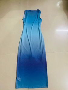 Blue Ombre Bodycon Midi Dress