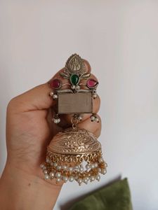 Brass dual Jhumka Earrings