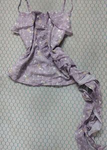 Chic Ruffled lavender Floral Dress
