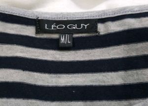 Leo Guy Nautical Sequin Anchor Striped Top
