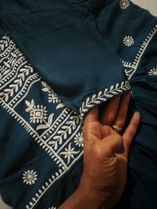Embroidered Teal Ethnic Gown