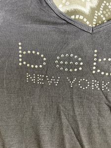Y2k Bebe Cold Shoulder Top
