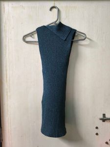 Striped Turtleneck Sleeveless Top