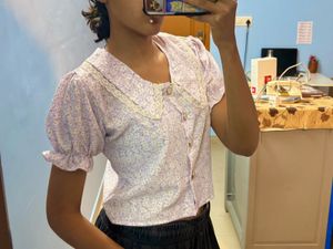 Floral Lace Collar Blouse