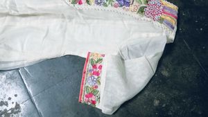 Embroidered White Kurta Set with Dupatta