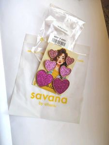 Savana Sparkly Heart Drop Earrings