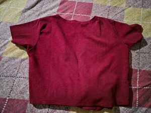 Burgundy wrapped crop top
