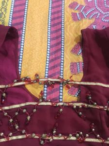 Maroon Embroidered Blouse