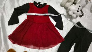 Very Cute&amp; Beautiful Net Frock With Leggings