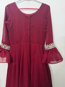 Elegant Maroon Ethnic Gown