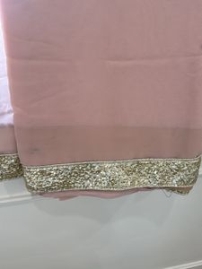 Elegant Pink Saree with Sequined Border