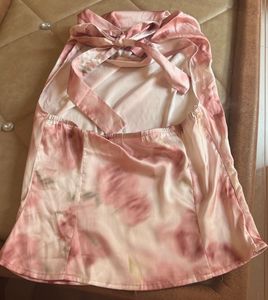 Satin Floral Halter Neck Top