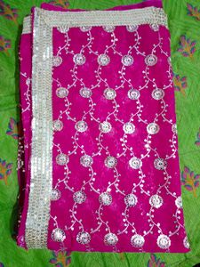 Fully Worked Light Weighted Rani Pink Saree