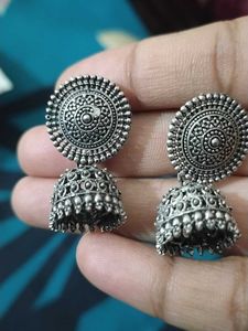 Oxidized Jhumka Earrings