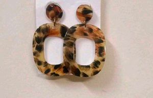 Leopard Print Drop Earrings