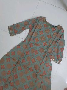 zudio women green gota patti kurta