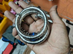 Oxidized Silver Coil Bracelet / Kada