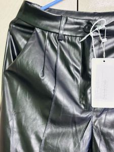 Chic Faux Leather Wide-Leg Pants