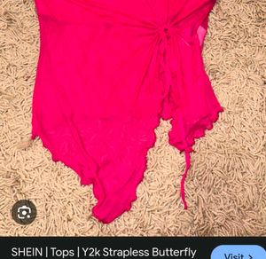 Y2K Strapless Butterfly Top