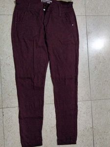 Women's Burgundy Trousers