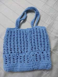 Blue Crochet Handbag