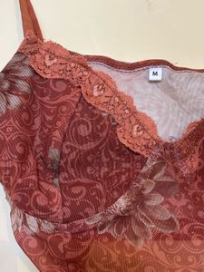 Floral Lace Trim Corset Top