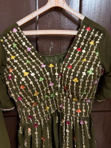 olive grren naira set  with Pants &amp; Dup
