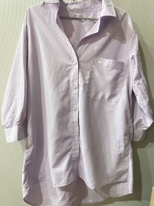 Lilac Oversized Button-Up Shirt