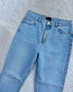 Light Wash Distressed Flare Jeans