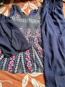 Elegant Navy Embroidered Lehenga Choli