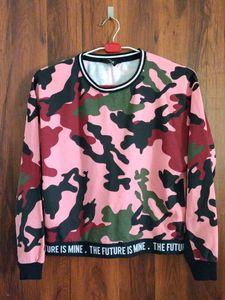 Pink Camo Print Pullover