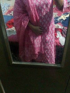 Pink Printed Kurta Set with Dupatta