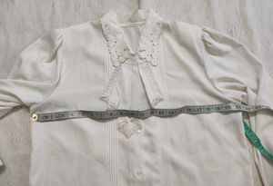 Elegant White Lace Collar shirt