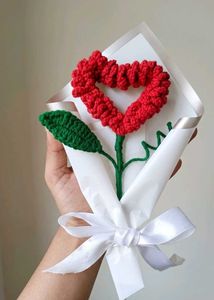 Handmade Crocheted Heart Flower