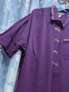 purple shirt collar kaftan