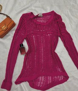 Vibrant Pink Knit Sweater