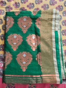 Elegant Green handloom Style Saree all over work